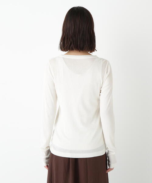 human woman(ヒューマンウーマン)の「◆シアークループルオーバー(Tシャツ/カットソー・レディース・グレー/ホワイト/ネイビー・MEDIUM)」の12枚目の写真