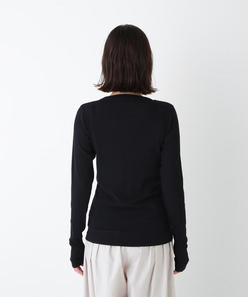 human woman(ヒューマンウーマン)の「◆シアークループルオーバー(Tシャツ/カットソー・レディース・グレー/ホワイト/ネイビー・MEDIUM)」の17枚目の写真