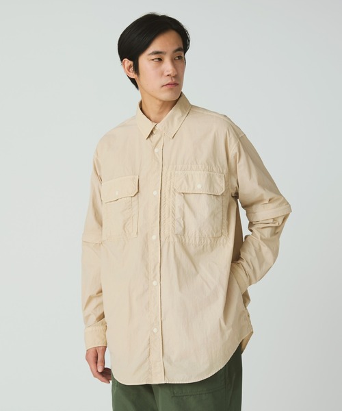 Snow Peak（スノーピーク）の「Snow Peak / Garment Dyed Convertible Shirt  ガーメントダイコンバーチブル シャツ（シャツ/ブラウス・メンズ・ブラック/アイボリー/ブラウン・M/L/XL）」の15枚目の写真