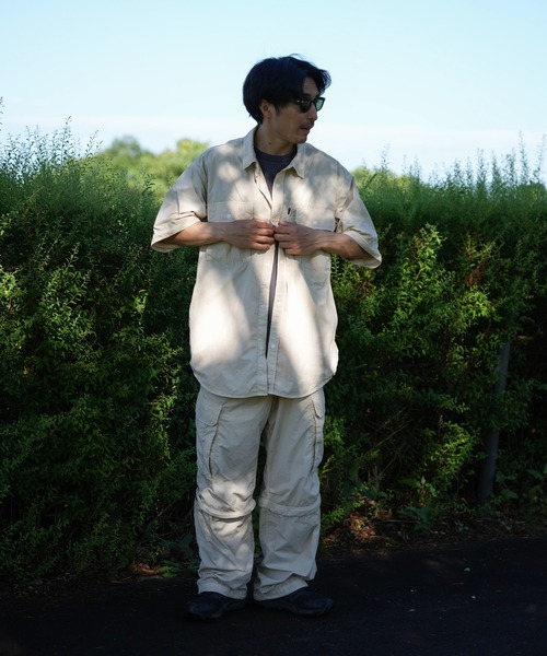 Snow Peak（スノーピーク）の「Snow Peak / Garment Dyed Convertible Shirt  ガーメントダイコンバーチブル シャツ（シャツ/ブラウス・メンズ・ブラック/アイボリー/ブラウン・M/L/XL）」の14枚目の写真