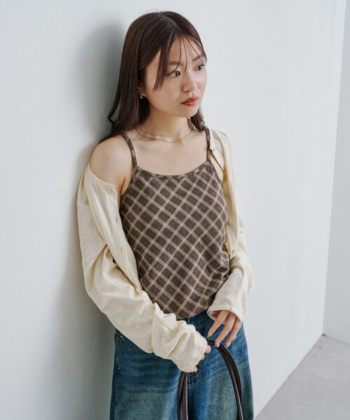 セール】チェックジャガードキャミ（キャミソール）｜Kastane