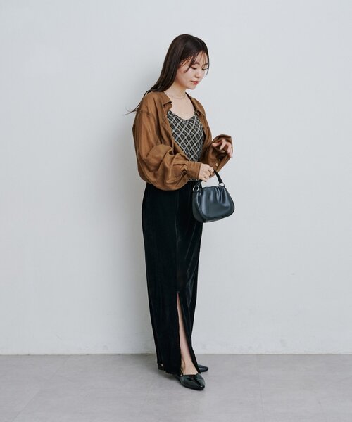 Kastane（カスタネ）の「チェックジャガードキャミ（キャミソール・レディース・アイボリー/ブラック/ブラウン・FREE）」の16枚目の写真