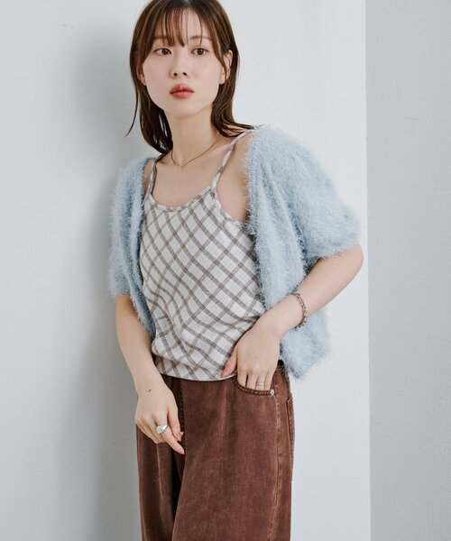 Kastane（カスタネ）の「チェックジャガードキャミ（キャミソール・レディース・アイボリー/ブラック/ブラウン・FREE）」の13枚目の写真