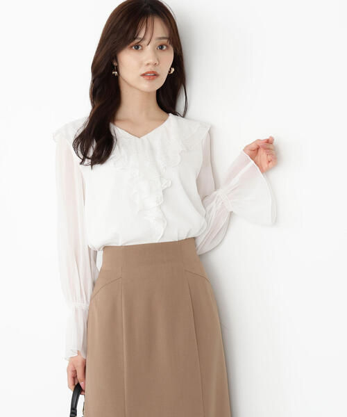 PROPORTION BODY DRESSING（プロポーションボディドレッシング）の「レースフリル楊柳ブラウス / 1215210807（シャツ/ブラウス・レディース・ブラック/ピンク/ホワイト・MEDIUM/SMALL）」の16枚目の写真