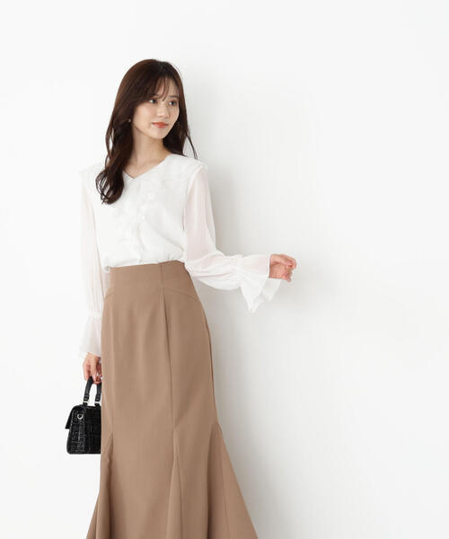 PROPORTION BODY DRESSING（プロポーションボディドレッシング）の「レースフリル楊柳ブラウス / 1215210807（シャツ/ブラウス・レディース・ブラック/ピンク/ホワイト・MEDIUM/SMALL）」の15枚目の写真