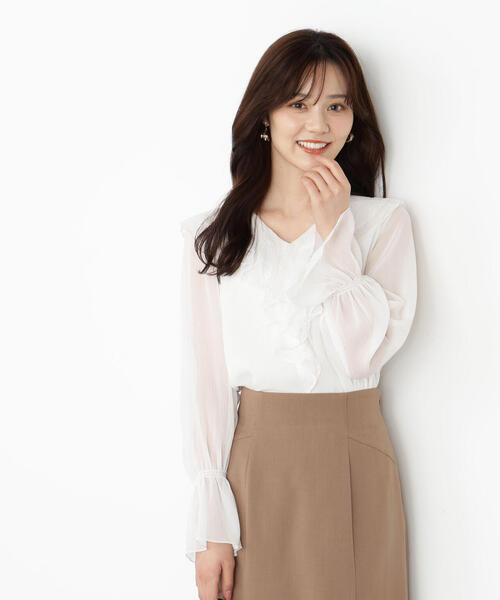 PROPORTION BODY DRESSING（プロポーションボディドレッシング）の「レースフリル楊柳ブラウス / 1215210807（シャツ/ブラウス・レディース・ブラック/ピンク/ホワイト・MEDIUM/SMALL）」の14枚目の写真