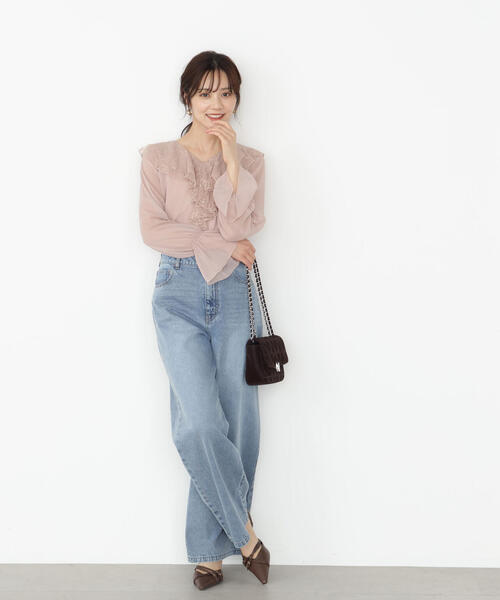 PROPORTION BODY DRESSING（プロポーションボディドレッシング）の「レースフリル楊柳ブラウス / 1215210807（シャツ/ブラウス・レディース・ブラック/ピンク/ホワイト・MEDIUM/SMALL）」の8枚目の写真