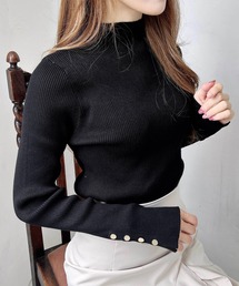 【WEB限定】ボトル袖金ボタンニット