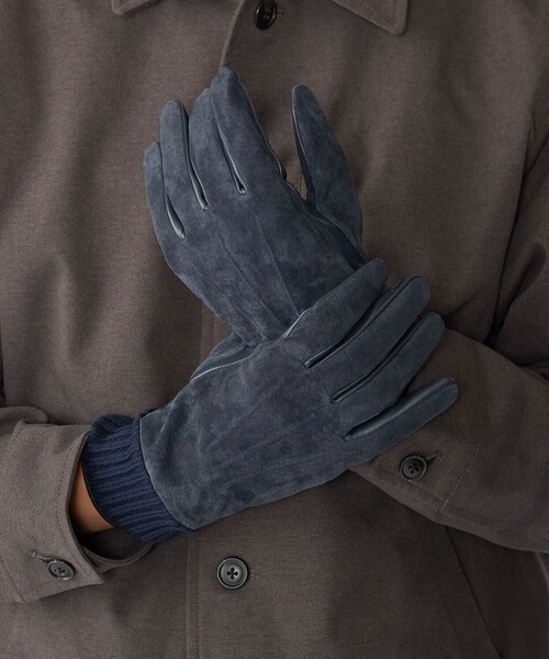 SHIPS（シップス）の「SHIPS:〈タッチパネル対応〉スエード リブ グローブ（手袋・メンズ・ネイビー/ブラウン/ブラック・ONE SIZE）」の3枚目の写真