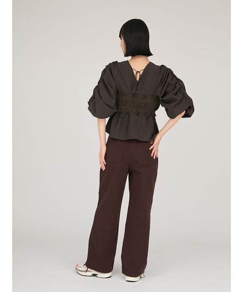 emmi(エミ)の「ギンガムチェック2ピースブラウス(シャツ/ブラウス・レディース・ブラウン/アイボリー・F)」の22枚目の写真