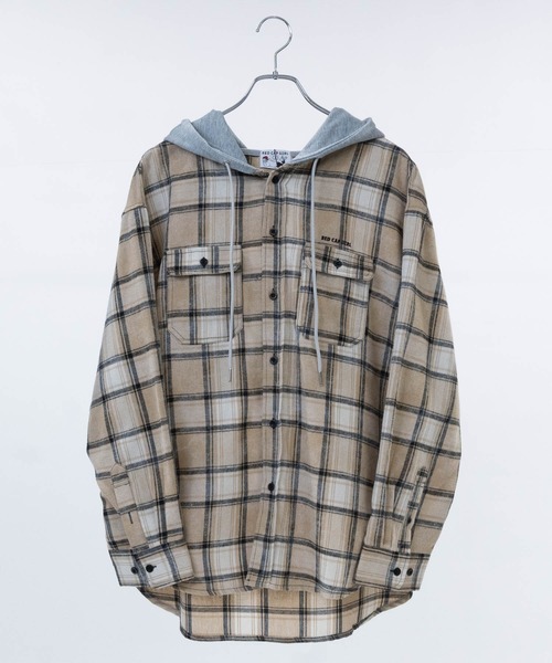 TOWN CRAFT / ■VINTAGE/オープンカラーギャバジンチェックシャツ/M/RED/チェック// セール】【a-r】〔RedCapGirl/レッドキャップガール〕ヴィンテージ加工