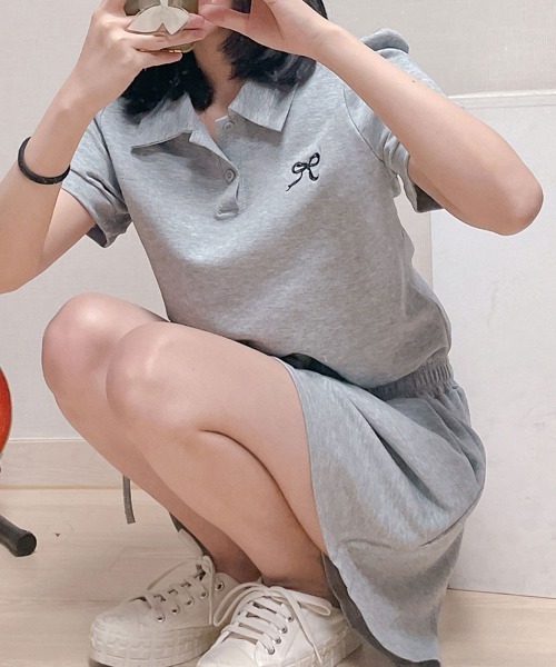 NANAHACHI(ナナハチ)の「ポロカラーTシャツ ショートパンツ セットアップ(セットアップ・レディース・クリーム/グレー/ブラック・FREE)」の18枚目の写真