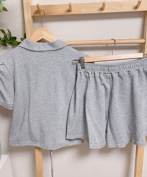 NANAHACHI(ナナハチ)の「ポロカラーTシャツ ショートパンツ セットアップ(セットアップ・レディース・クリーム/グレー/ブラック・FREE)」の12枚目の写真