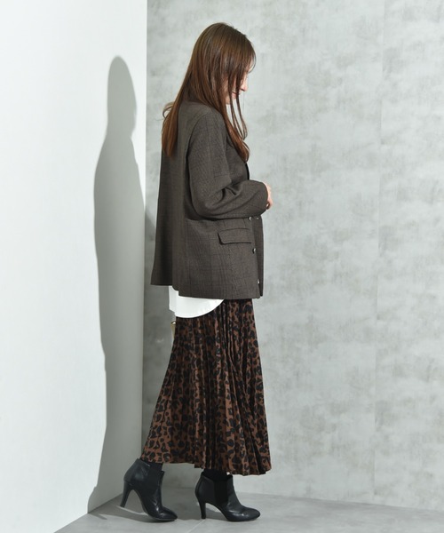 INTERPLANET（インタープラネット）の「サンディングアニマルプリントプリーツスカート（スカート・レディース・ブラウン/オフホワイト・FREE）」の6枚目の写真