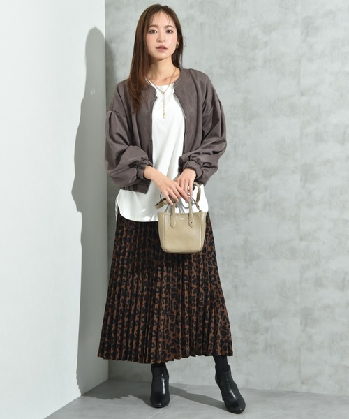 INTERPLANET（インタープラネット）の「サンディングアニマルプリントプリーツスカート（スカート・レディース・ブラウン/オフホワイト・FREE）」の8枚目の写真