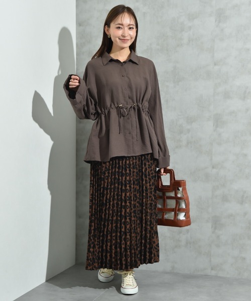 INTERPLANET（インタープラネット）の「サンディングアニマルプリントプリーツスカート（スカート・レディース・ブラウン/オフホワイト・FREE）」の11枚目の写真