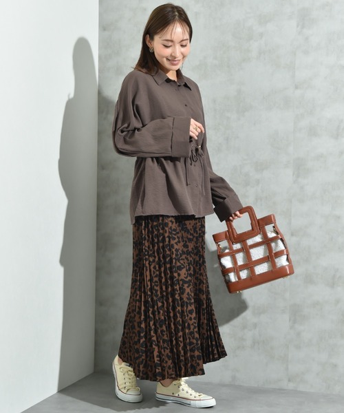 INTERPLANET（インタープラネット）の「サンディングアニマルプリントプリーツスカート（スカート・レディース・ブラウン/オフホワイト・FREE）」の12枚目の写真