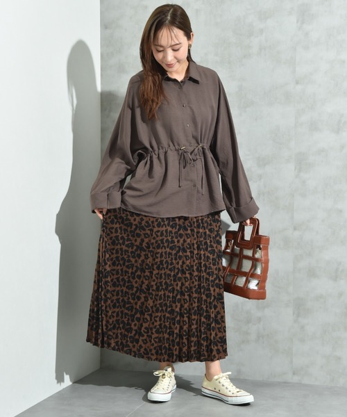 INTERPLANET（インタープラネット）の「サンディングアニマルプリントプリーツスカート（スカート・レディース・ブラウン/オフホワイト・FREE）」の13枚目の写真