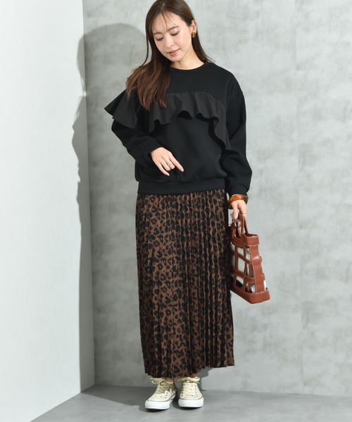 INTERPLANET（インタープラネット）の「サンディングアニマルプリントプリーツスカート（スカート・レディース・ブラウン/オフホワイト・FREE）」の14枚目の写真