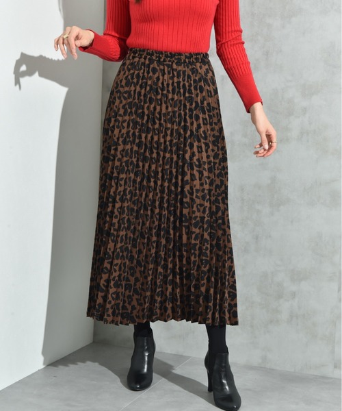 INTERPLANET（インタープラネット）の「サンディングアニマルプリントプリーツスカート（スカート・レディース・ブラウン/オフホワイト・FREE）」の4枚目の写真