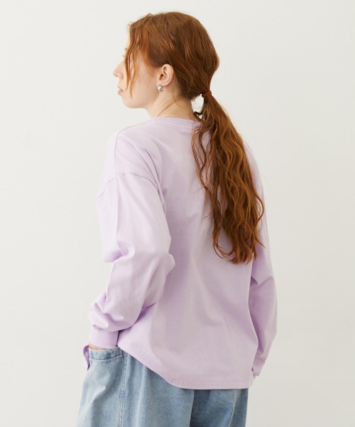 MILKFED.（ミルクフェド）の「CHERRY SLOT L/S TEE（Tシャツ/カットソー・レディース・ホワイト/ネイビー/ライトパープル・M/L）」の5枚目の写真