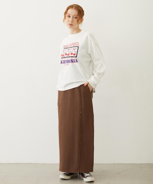 MILKFED.（ミルクフェド）の「CHERRY SLOT L/S TEE（Tシャツ/カットソー・レディース・ホワイト/ネイビー/ライトパープル・M/L）」の15枚目の写真