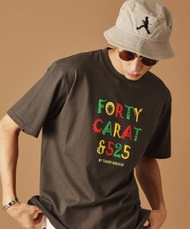 40ｃｔ＆525 | 【Sサイズ～】レゲエ調プリント半袖Tシャツ(Tシャツ/カットソー)