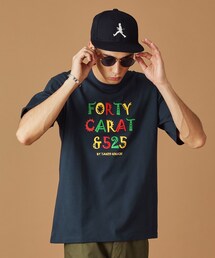 40ｃｔ＆525 | 【Sサイズ～】レゲエ調プリント半袖Tシャツ(Tシャツ/カットソー)