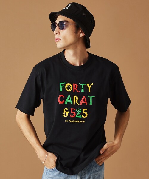 40ct&525(フォーティーカラッツアンドゴーニーゴ)の「【Sサイズ~】レゲエ調プリント半袖Tシャツ(Tシャツ/カットソー・メンズ・ブラック/ダークブラウン/ブルー系その他・01/02/03/04)」の1枚目の写真