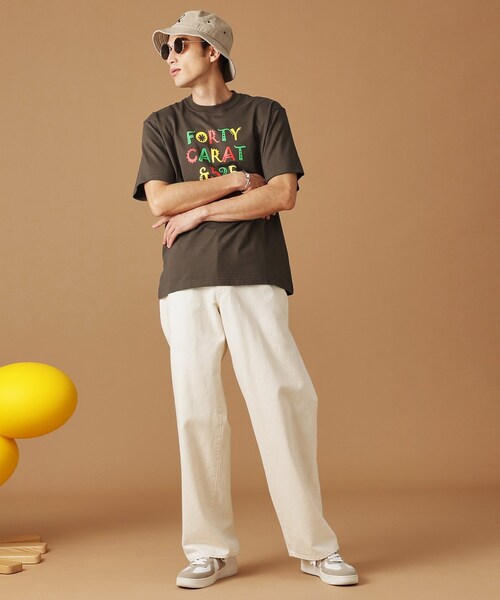 40ct&525(フォーティーカラッツアンドゴーニーゴ)の「【Sサイズ~】レゲエ調プリント半袖Tシャツ(Tシャツ/カットソー・メンズ・ブラック/ダークブラウン/ブルー系その他・01/02/03/04)」の8枚目の写真