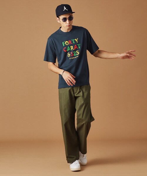40ct&525(フォーティーカラッツアンドゴーニーゴ)の「【Sサイズ~】レゲエ調プリント半袖Tシャツ(Tシャツ/カットソー・メンズ・ブラック/ダークブラウン/ブルー系その他・01/02/03/04)」の4枚目の写真