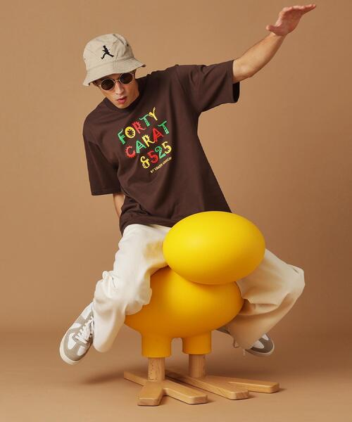 40ct&525(フォーティーカラッツアンドゴーニーゴ)の「【Sサイズ~】レゲエ調プリント半袖Tシャツ(Tシャツ/カットソー・メンズ・ブラック/ダークブラウン/ブルー系その他・01/02/03/04)」の22枚目の写真