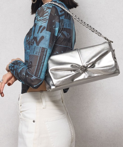 EVRIS(エヴリス)の「【EVRIS/エブリス】SUNNY ギャザー フラップショルダーバッグ(ショルダーバッグ・レディース・シルバー/アイボリー/ブラック/レッド・FREE)」の15枚目の写真