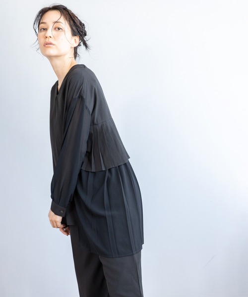 セール】バックプリーツブラウス（シャツ/ブラウス）｜OSMOSIS