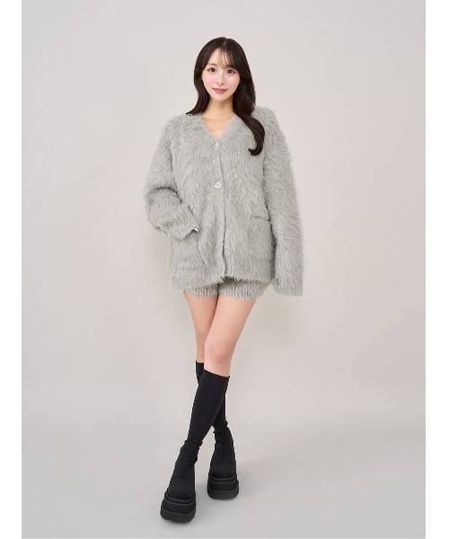 Darich（ダーリッチ）の「ヘアリーニットセットアップ（セットアップ・レディース・アイボリー/ブラック/グレー/ピンク・FREE/FL）」の8枚目の写真