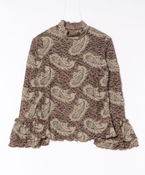 チャイハネ（チャイハネ）の「【チャイハネ】ペイリナインナートップス（Tシャツ/カットソー・レディース・ブラウン/ホワイト/グレー・FREE）」の3枚目の写真