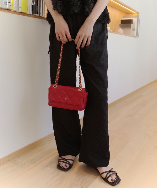 Reurie'（レウリィ）の「リラックスフラワーパンツ(sayaka select) / ロング丈 花柄 エンボス加工 ぽこぽこ レース シンプル カジュアル 韓国 モノトーン ウエストゴム（スラックス・レディース・アイボリー/ブラック/ホワイト・FREE）」の2枚目の写真