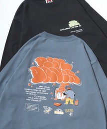 BEN DAVIS/ベンデイビス BUBBLE LS TEE/オーバーサイズ ストリート バックプリント ロゴ ワンポイント ロングスリーブTシャツ/ロンT/レディース メンズ