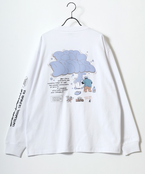 BEN DAVIS(ベンデイビス)の「BEN DAVIS/ベンデイビス BUBBLE LS TEE/オーバーサイズ ストリート バックプリント ロゴ ワンポイント ロングスリーブTシャツ/ロンT/レディース メンズ(Tシャツ/カットソー・メンズ・ホワイト/グリーン/チャコール/ブルー・M/L/XL)」の17枚目の写真