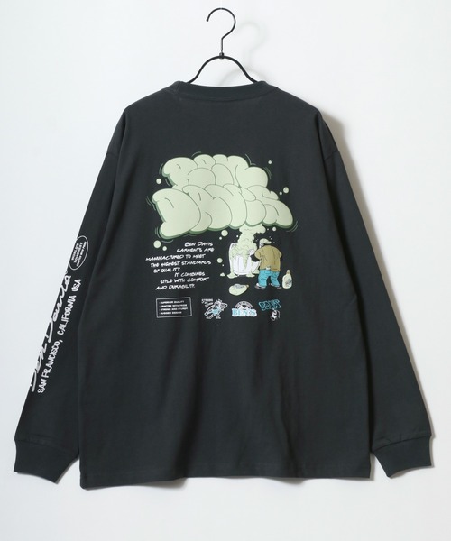 BEN DAVIS(ベンデイビス)の「BEN DAVIS/ベンデイビス BUBBLE LS TEE/オーバーサイズ ストリート バックプリント ロゴ ワンポイント ロングスリーブTシャツ/ロンT/レディース メンズ(Tシャツ/カットソー・メンズ・ホワイト/グリーン/チャコール/ブルー・M/L/XL)」の15枚目の写真