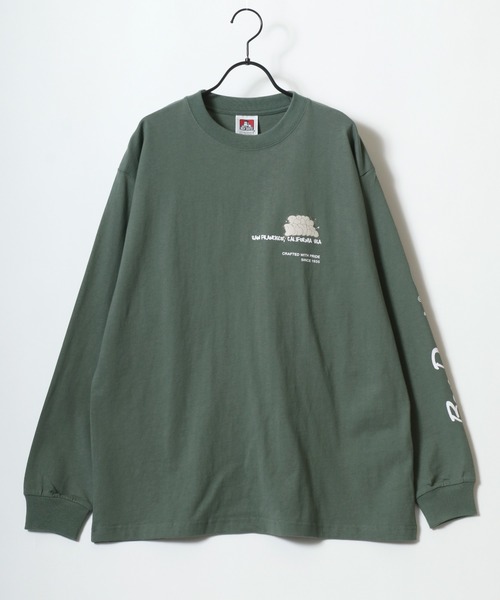 BEN DAVIS(ベンデイビス)の「BEN DAVIS/ベンデイビス BUBBLE LS TEE/オーバーサイズ ストリート バックプリント ロゴ ワンポイント ロングスリーブTシャツ/ロンT/レディース メンズ(Tシャツ/カットソー・メンズ・ホワイト/グリーン/チャコール/ブルー・M/L/XL)」の14枚目の写真