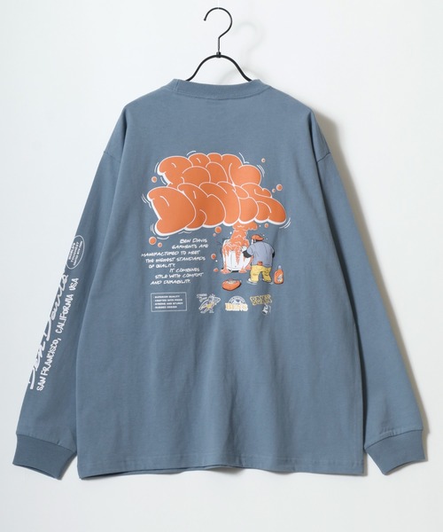 BEN DAVIS(ベンデイビス)の「BEN DAVIS/ベンデイビス BUBBLE LS TEE/オーバーサイズ ストリート バックプリント ロゴ ワンポイント ロングスリーブTシャツ/ロンT/レディース メンズ(Tシャツ/カットソー・メンズ・ホワイト/グリーン/チャコール/ブルー・M/L/XL)」の11枚目の写真