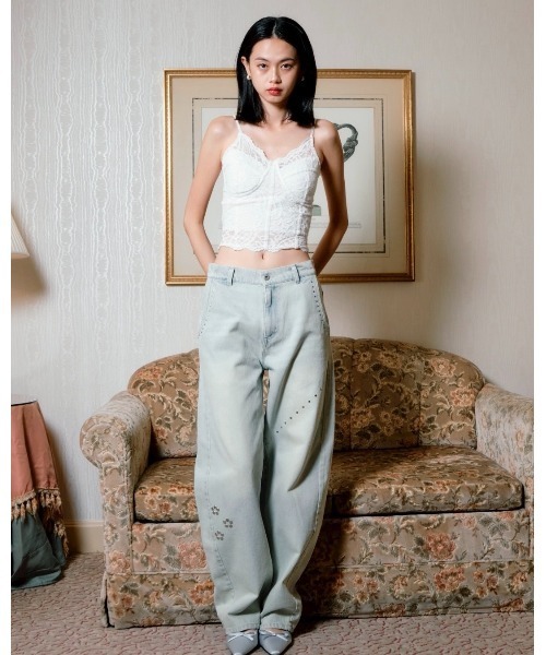 Studs vintage denim pants/スタッズヴィンテージ加工デニム（デニム