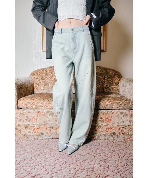 Studs vintage denim pants/スタッズヴィンテージ加工デニム（デニム