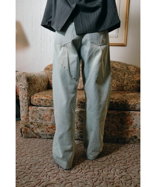 Smyeon Studs vintage denim pants デニム　S Studs vintage denim pants/スタッズヴィンテージ加工デニム（デニム