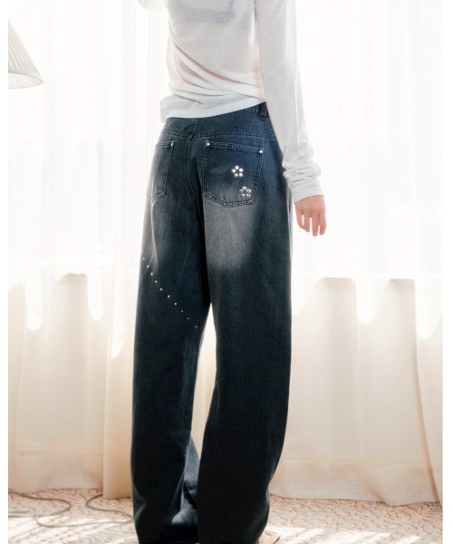 Studs vintage denim pants/スタッズヴィンテージ加工デニム（デニム