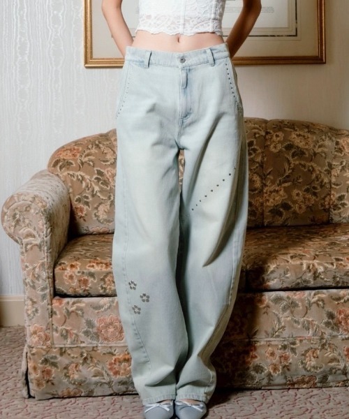 Studs vintage denim pants/スタッズヴィンテージ加工デニム（デニム