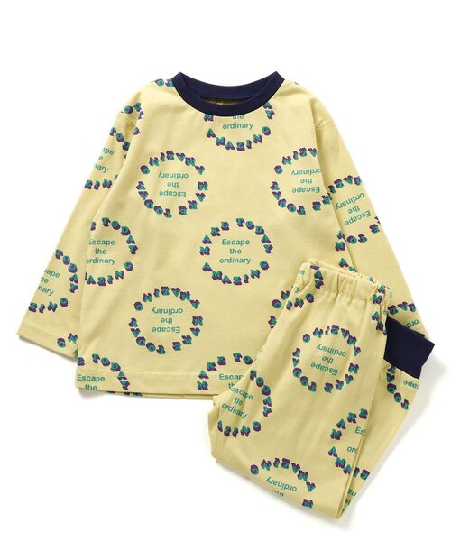 Ampersand（アンパサンド）の「【リンク/ジュニア対応】バラエティ天竺パジャマ（ルームウェア/パジャマ・キッズ・イエロー/ブラウン/ピンク/サックスブルー/クリーム/グレー・80/90/100/110/120/130/140）」の6枚目の写真