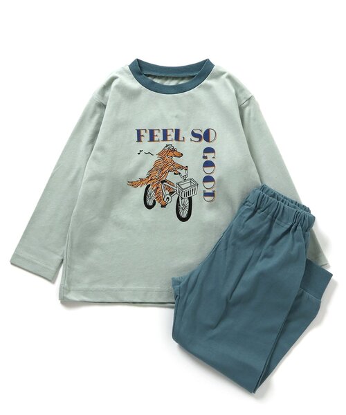 Ampersand（アンパサンド）の「【リンク/ジュニア対応】バラエティ天竺パジャマ（ルームウェア/パジャマ・キッズ・イエロー/ブラウン/ピンク/サックスブルー/クリーム/グレー・80/90/100/110/120/130/140）」の13枚目の写真