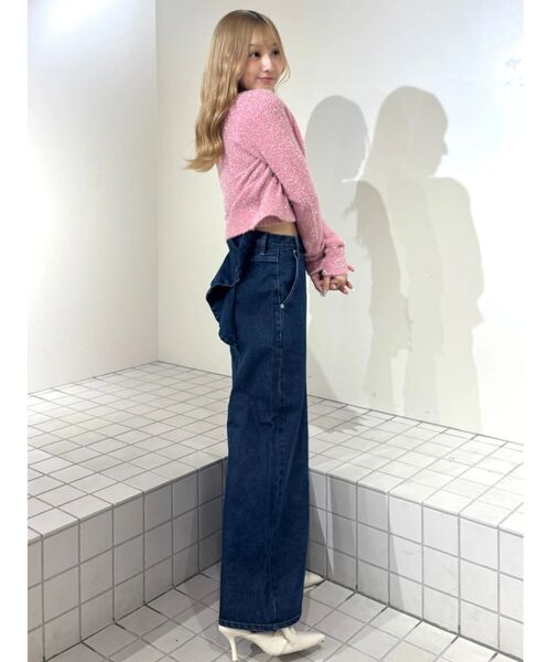 CALNAMUR(カルナムール)の「スカシアミ&リブラメシャギーアンサンブル(カーディガン/ボレロ・レディース・ピンク/ブルー/ブラック・FREE)」の17枚目の写真